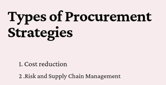 Procurement Strategies in Supply Chain Management 